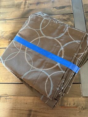 Circle Pattern Brown Curtain Panel Set